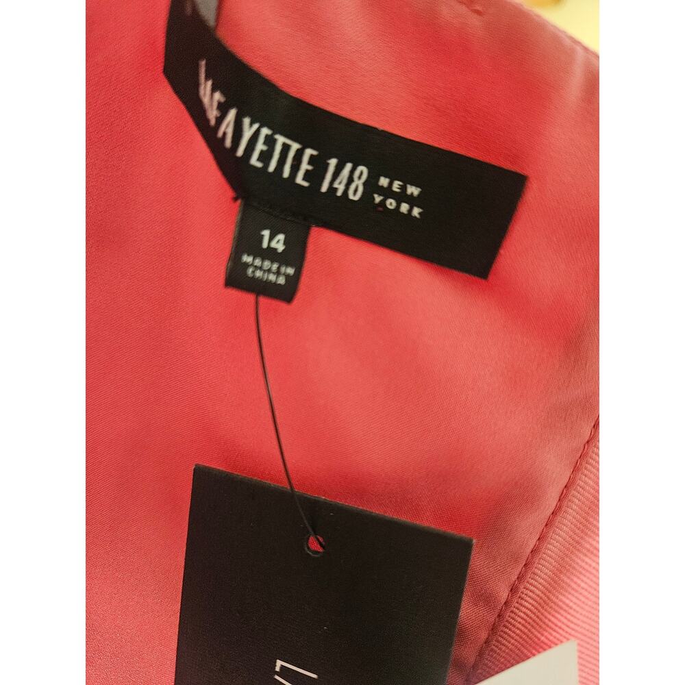 Lafayette 148 Pink Rosette Shift Dress Sz 14 Zip Up 55% Silk Sleeveless NWT - Picture 9 of 9